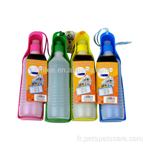 Bouteille d'eau pliable pour chien en plastique pour chien